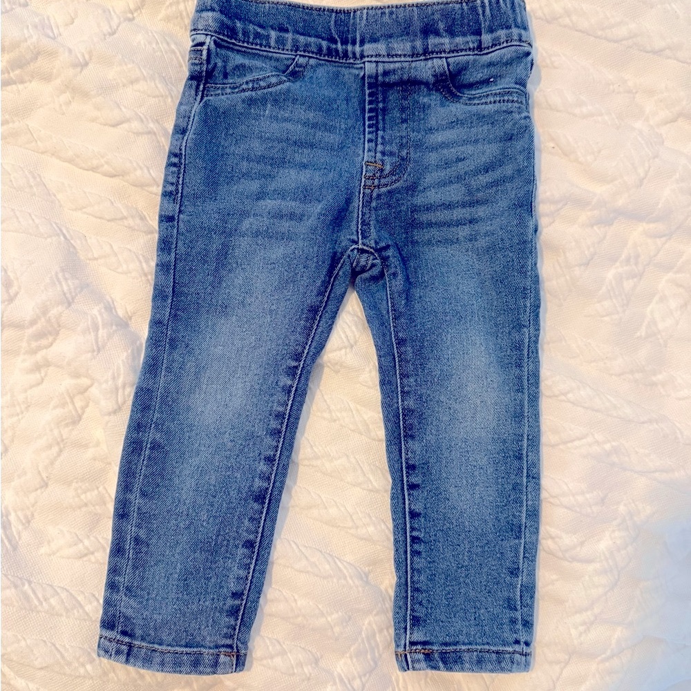 Baby Blue Elastic-Waist Denim Jeggings -18 months
